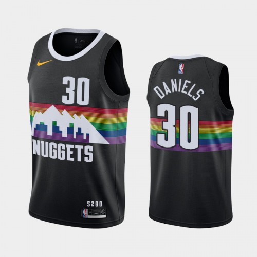 Men's Denver Nuggets #30 Troy Daniels 2019-20 City Black Jersey
