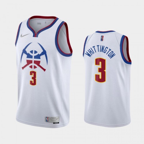 Men's Denver Nuggets #3 Greg Whittington 2021 Earned White Jersey