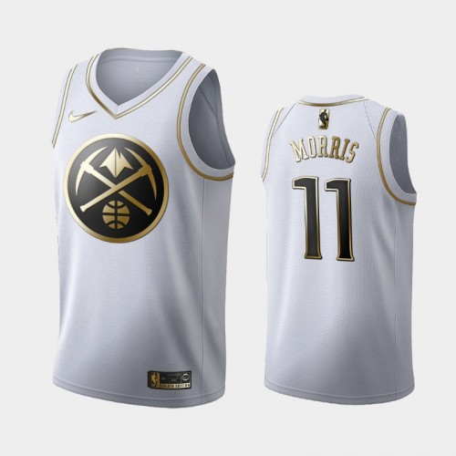 Men's Denver Nuggets #11 Monte Morris White Golden Edition Jersey