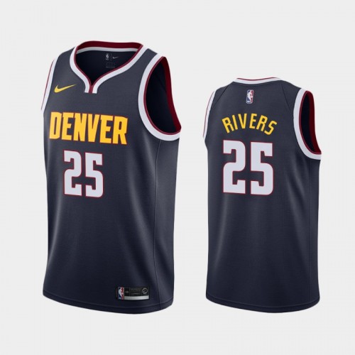 Men's Denver Nuggets #25 Austin Rivers 2021 Icon Navy Jersey