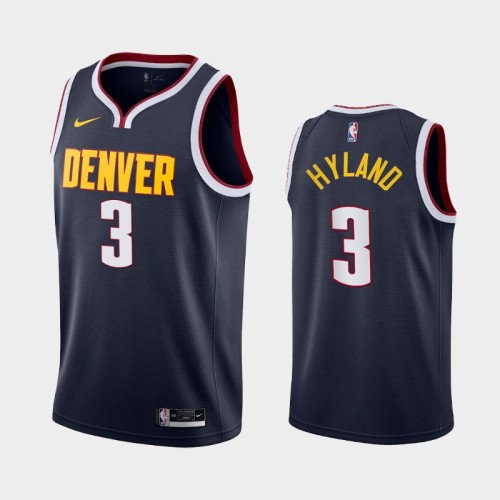 Denver Nuggets Nah'Shon Hyland Men #3 Icon Edition 2021 NBA Draft Navy Jersey