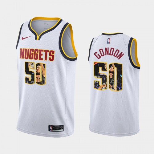 Men's Denver Nuggets Aaron Gordon 2021 Mr.50 Slam Dunk White Jersey