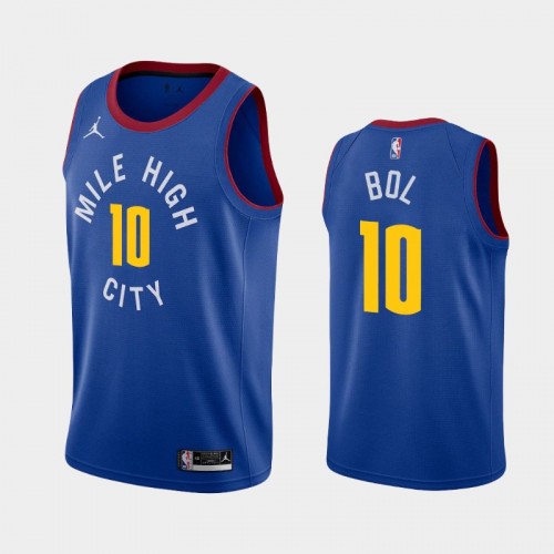 Men's Denver Nuggets #10 Bol Bol 2020-21 Statement Blue Jersey