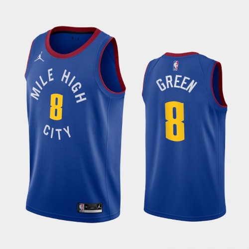 Denver Nuggets Jeff Green Men #8 Statement Edition 2021 Trade Blue Jersey