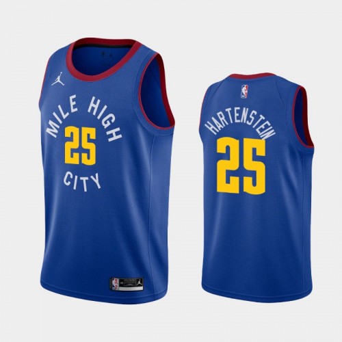 Men's Denver Nuggets #25 Isaiah Hartenstein 2020-21 Statement Blue Jersey