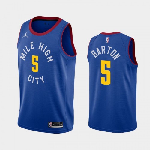 Men's Denver Nuggets #5 Will Barton 2020-21 Statement Blue Jersey