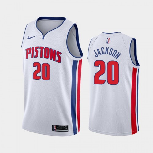 Men's Detroit Pistons #20 Josh Jackson 2020-21 Association White Jersey