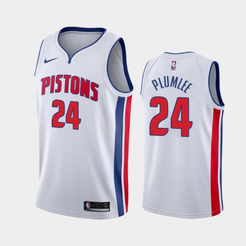 Men's Detroit Pistons #24 Mason Plumlee 2020-21 Association White Jersey