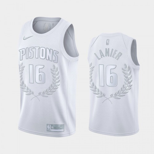 Bob Lanier #16 Hall of Fame Detroit Pistons Glory Limited White Jersey