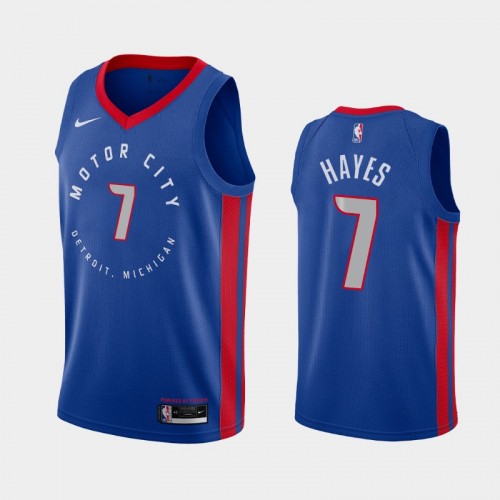 Men's Detroit Pistons #7 Killian Hayes 2020-21 City Blue Jersey