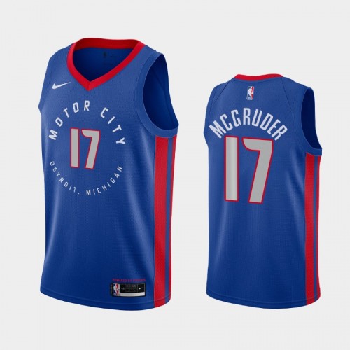 Men's Detroit Pistons #17 Rodney McGruder 2020-21 City Blue Jersey