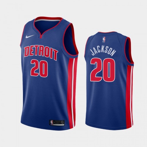 Men's Detroit Pistons #20 Josh Jackson 2020-21 Icon Blue Jersey