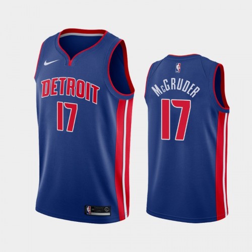 Men's Detroit Pistons #17 Rodney McGruder 2020-21 Icon Blue Jersey