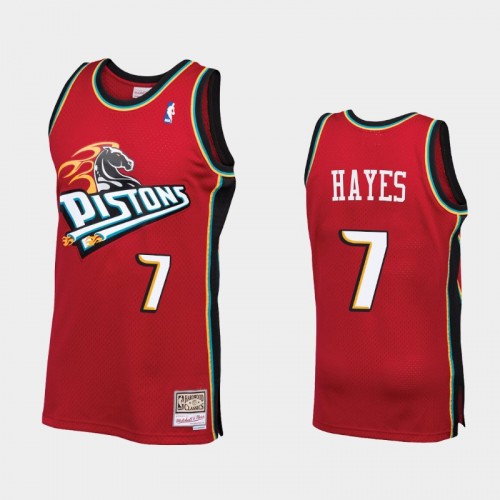 Men Detroit Pistons #7 Killian Hayes Throwback 90s HWC Swingman Red Jersey