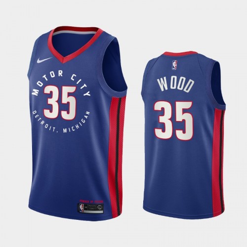 Men Detroit Pistons #35 Christian Wood 2020-21 Motor City Edition Navy Jersey