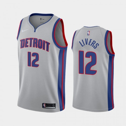 Detroit Pistons Isaiah Livers 2021 Statement Edition Gray Jersey