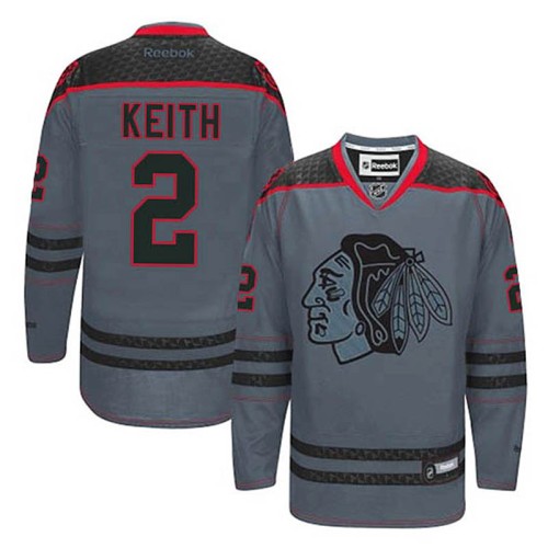 Duncan Keith #2 Charcoal Cross Check Fashion Jersey