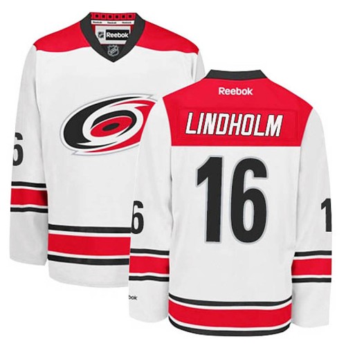 Elias Lindholm #16 White Away Jersey