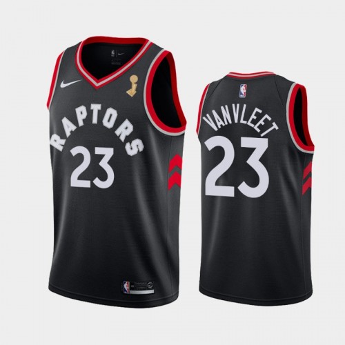 Men's Toronto Raptors #23 Fred VanVleet 2019 NBA Finals Champions Statement Black Jersey