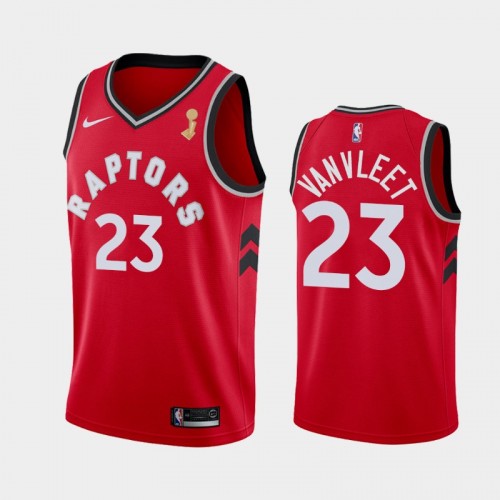 Men's Toronto Raptors #23 Fred VanVleet 2019 NBA Finals Champions Icon Red Jersey