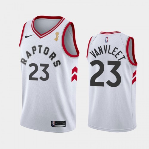 Men's Toronto Raptors #23 Fred VanVleet 2019 NBA Finals Champions Association White Jersey