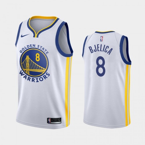 Golden State Warriors Nemanja Bjelica Men #8 Association Edition 2021 Trade White Jersey