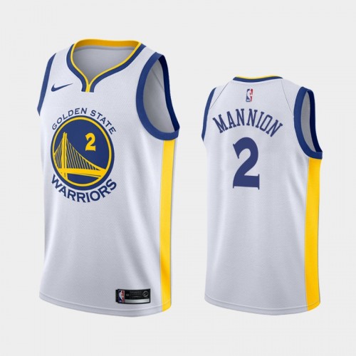 Men's Golden State Warriors Nico Mannion #2 Association 2020 NBA Draft White Jersey