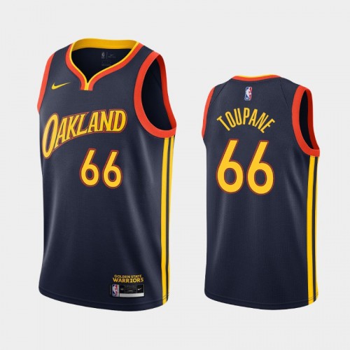 Men's Golden State Warriors #66 Axel Toupane 2020-21 City Navy Jersey