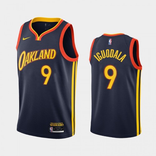 Golden State Warriors Andre Iguodala Men #9 City Edition 2021 Return Navy Jersey