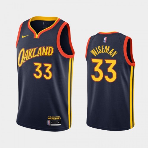 Men's Golden State Warriors James Wiseman #33 City 2020 NBA Draft First Round Pick Navy Jersey