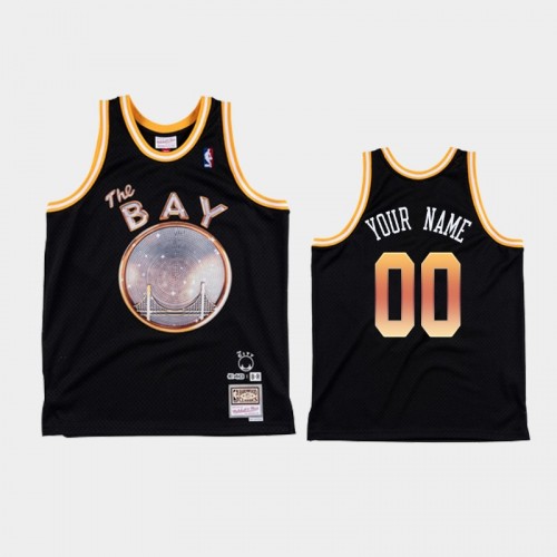 Men's Golden State Warriors #00 Custom Black NBA Remix Jersey - E-40