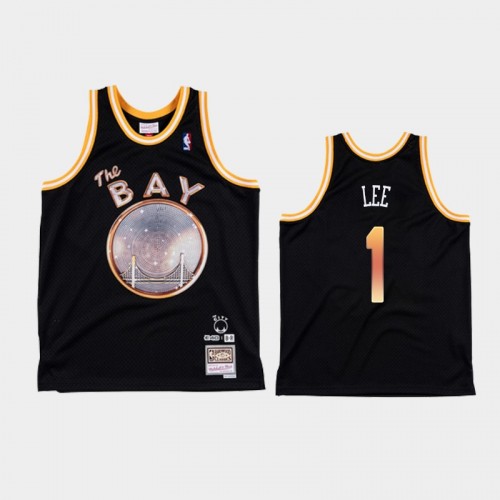 Men's Golden State Warriors #1 Damion Lee Black NBA Remix Jersey - E-40