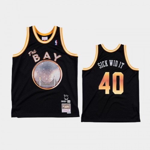 Men's Golden State Warriors #40 E-40 Black NBA Remix Jersey - Sick Wid It