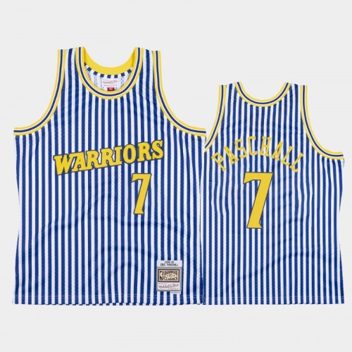 Golden State Warriors #7 Eric Paschall Striped Blue 1990-91 Jersey