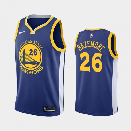 Men's Golden State Warriors Kent Bazemore #26 2020-21 Icon Blue Jersey