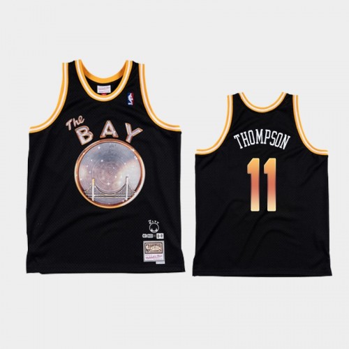 Men's Golden State Warriors #11 Klay Thompson Black NBA Remix Jersey - E-40