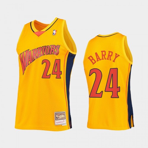 Rick Barry Men #24 Reload 2.0 HWC Swingman Gold Jersey