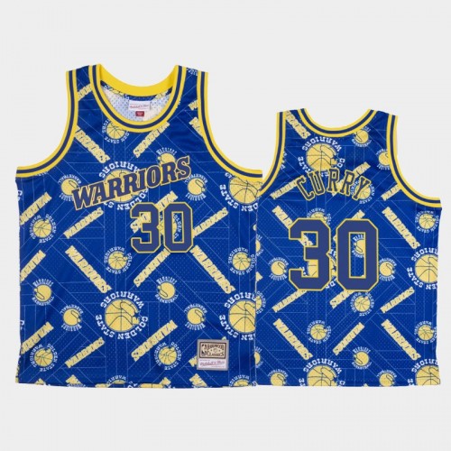 Stephen Curry Golden State Warriors #30 Blue Tear Up Pack Hardwood Classics Jersey