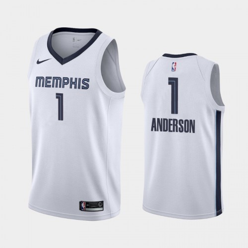 Memphis Grizzlies Association #1 Kyle Anderson White 2019 season Jersey