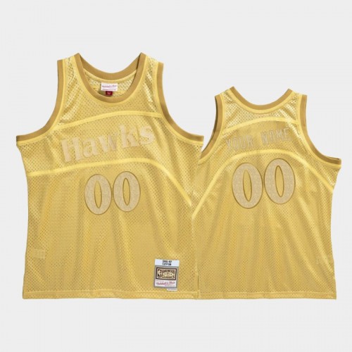 Limited Gold Atlanta Hawks #00 Custom 1986-87 Midas SM Jersey