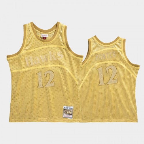 Limited Gold Atlanta Hawks #12 De'Andre Hunter 1986-87 Midas SM Jersey