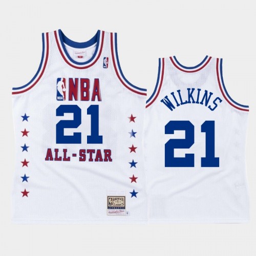 Hawks #21 Dominique Wilkins 1988 NBA All-Star Eastern Conference White Jersey