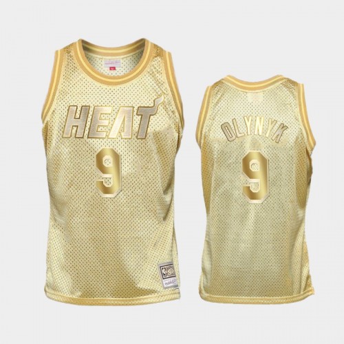 Limited Gold Miami Heat #9 Kelly Olynyk Midas SM Jersey