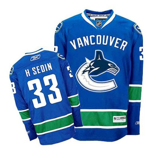 Henrik Sedin #33 Navy Blue Home Jersey