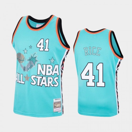 Hornets #41 Glen Rice 1996 All-Star Rhinestone Eastern Teal Jersey