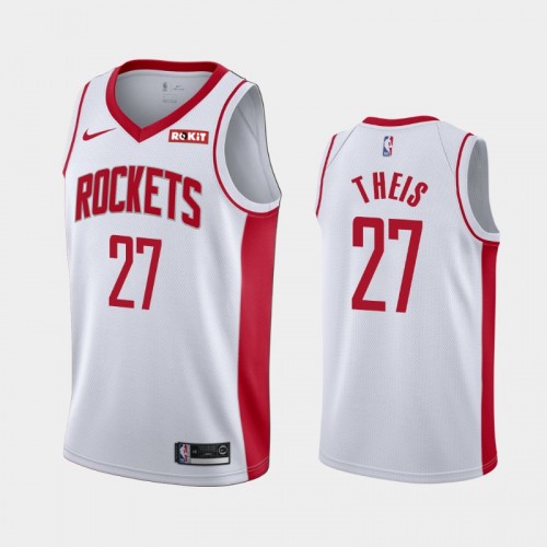 Houston Rockets Daniel Theis Men #27 Association Edition 2021 Trade White Jersey