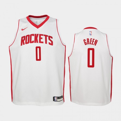 Houston Rockets Jalen Green Youth #0 Association Edition 2021 Draft No.2 White Jersey