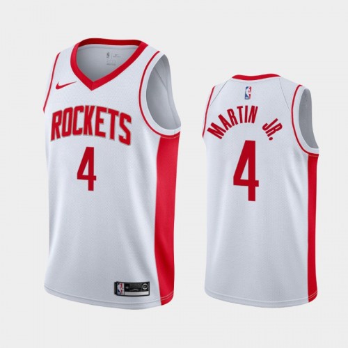 Men's Houston Rockets Kenyon Martin Jr. #4 2020-21 Association White Jersey