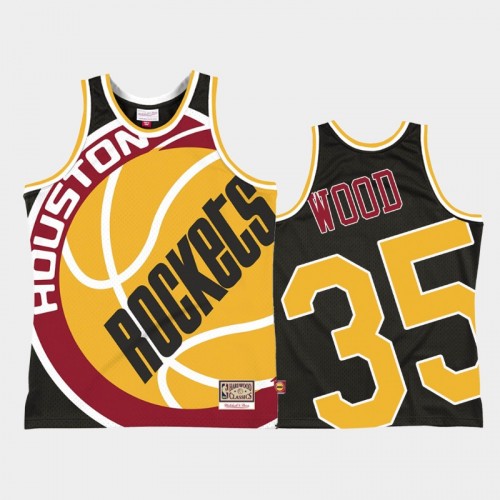 Houston Rockets #35 Christian Wood Black Big Face 2.0 Jersey