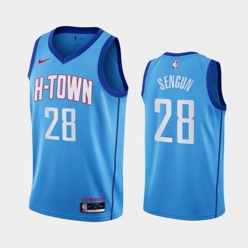 Houston Rockets Alperen Sengun Men #28 City Edition 2021 NBA Draft Blue Jersey